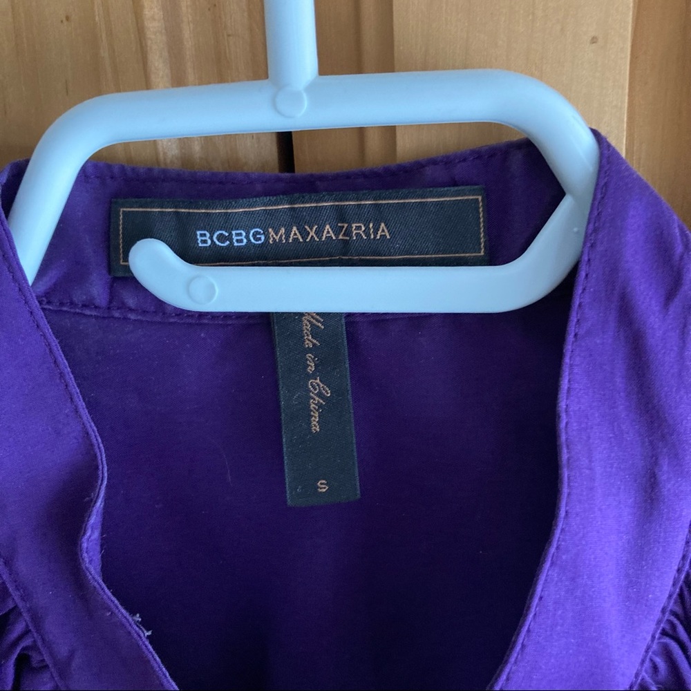 BcbgMaxAzaria Purple Ruffle Blouse - Picture 2 of 4
